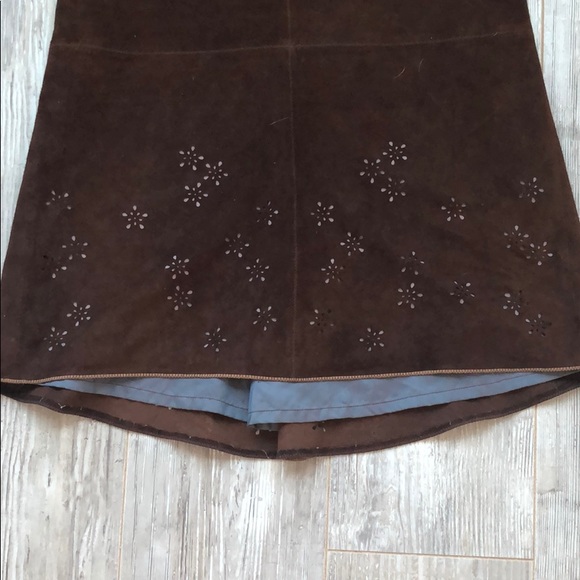 Anthropologie Suede Hi Low Skirt The Wrights - Picture 3 of 5